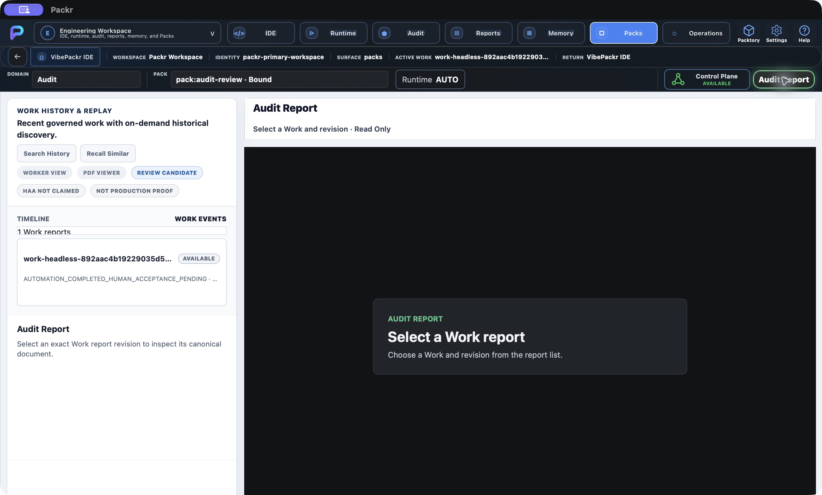 Discover the existing report before selecting it
