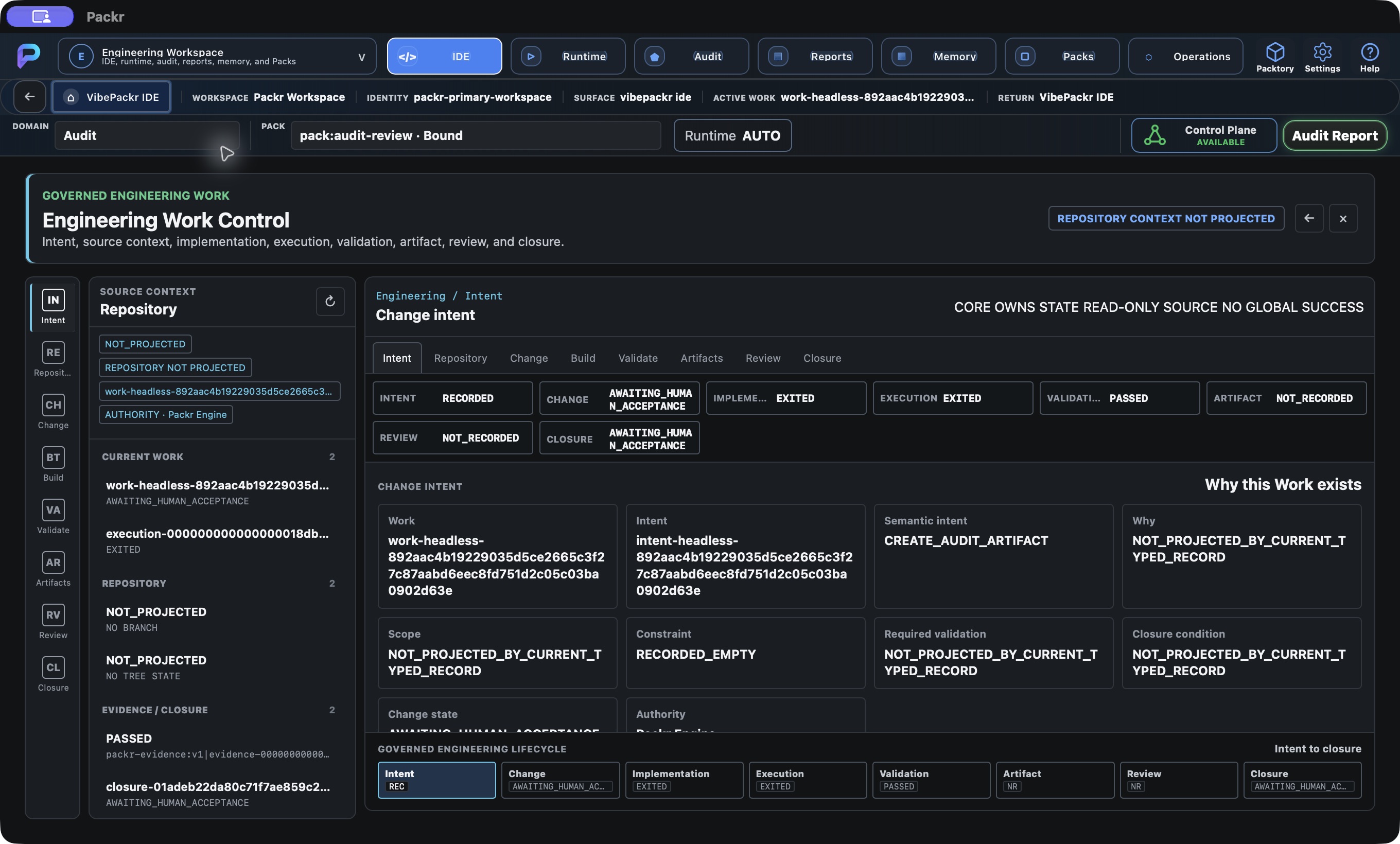 Actual Packr native screen. Engineering: inspect the recorded intent.